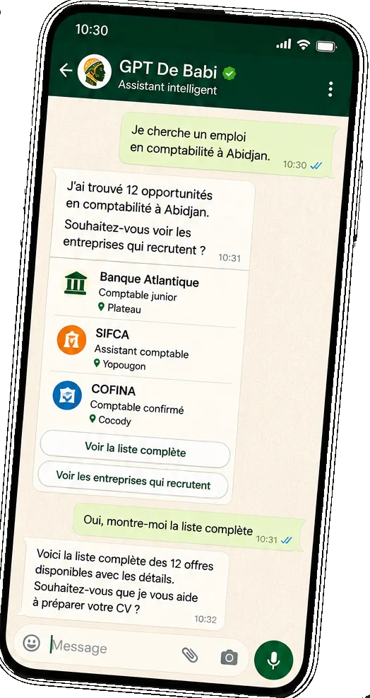 GPT de Babi aide à trouver des opportunités locales sur WhatsApp